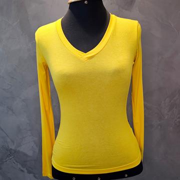 BLUSA DE MANGA EXINIA, GOLA V, CORES SORTIDAS (P, M, G)