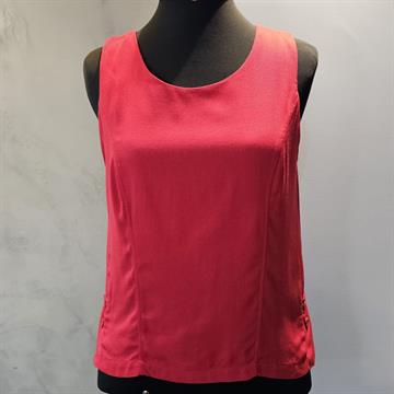 BLUSA VISCOSE VERMELHA EXINIA CAVADA BOTÕES LATERAIS. P, M E G.