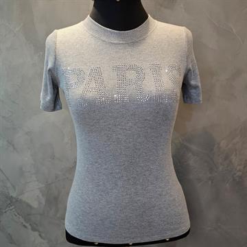 BLUSA FEMININA PINK AGE MANGA CURTA MALHA CANELADA MESCLA COM ESTAMPA EM STRASS TAMANHO P