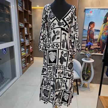 VESTIDO FEMININO LONGO MANGA VISCOSE ESTAMPADO  M G