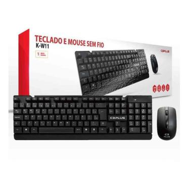 KIT TECLADO E MOUSE SEM FIO C3TECH K-W11BK