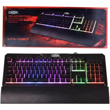 TECLADO USB GAMER RGB 7 CORES MECANICO DEX LTK-027