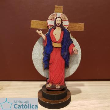 Cruz 3D Ícone Santas Chagas 15cm - 105061