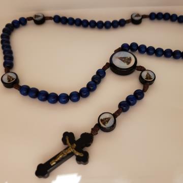 Terço azul 8mm Nossa Senhora Aparecida - 125849