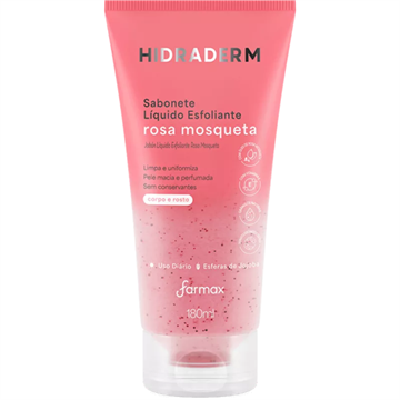288591 Sabonete Líquido Esfoliante Hidraderm Rosa Mosqueta Farmax 180ml
