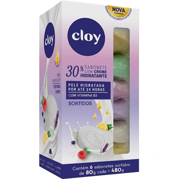 902713 Sabonete em Barra Cloy Sortidos 6 Unidades 80g (cada)