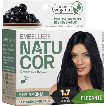 502906 Tintura Vegana Natucor Elegante Preto Azulado 1.7 Embelleze