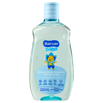 164135 Sabonete Líquido Baruel Baby com Glicerina Pele Delicada 210ml