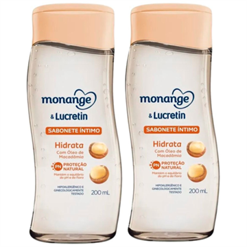 141731 Kit Sabonete Íntimo Monange e Lucretin Hidrata - 2 Unidades (200ml cada)