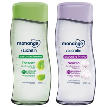 141729 Kit Sabonete Íntimo Monange e Lucretin Frescor + Neutro