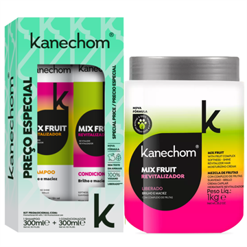 141648 Shampoo e Condicionador Kanechom Mix Fruit  Revitalizador + Máscara Hidratante