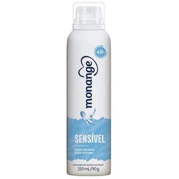 34615 Desodorante Monange Aerossol Sensível Hipoalergênico e Sem Perfume 150ml