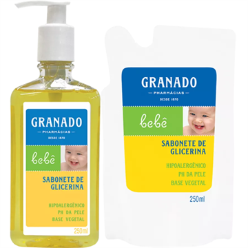 141662 Kit Sabonete Líquido Granado Glicerina Bebê 250ml + 1 Refil 250ml