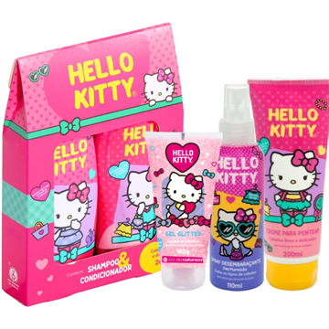 141639 Kit Hello Kitty Cabelos Lisos e Delicados Cia da Natureza - 5 Itens