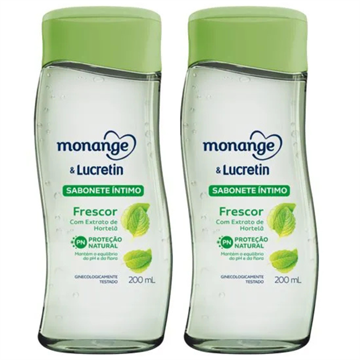 141723 Kit Sabonete Íntimo Monange e Lucretin Frescor - 2 Unidades (200ml cada)