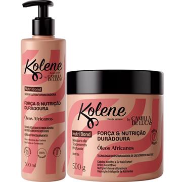 141749 Goma Ultraformatadora + Máscara de Tratamento Kolene Nutri Bond Força e Nutrição Óleos Africanos