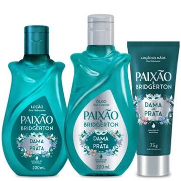 141740 Kit Paixão & Bridgerton Dama de Prata Hidratante + Óleo + Creme de Mãos