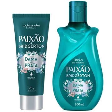 141742 Kit Paixão & Bridgerton Dama de Prata Hidratante + Creme de Mãos