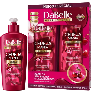 141700 Kit DaBelle Cereja Mania Shampoo e Condicionador + Creme para Pentear