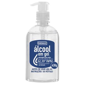 812574 Álcool Gel Antisséptico Higienizador de Mãos Farmax 430g
