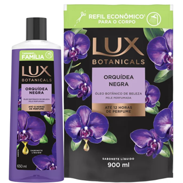 141672 Kit Sabonete Líquido Lux Orquídea Negra Pele Sedutora Botanicals + Refil 900ml