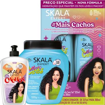 283104 Kit Mais Cachos Skala 3 Itens + Gel Líquido