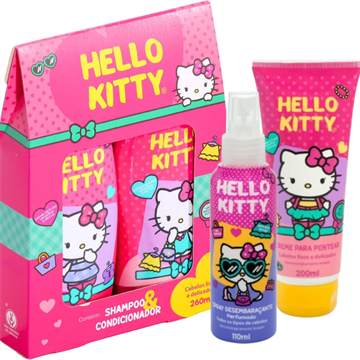 141640 Kit Hello Kitty Cabelos Lisos e Delicados Cia da Natureza - 4 Itens