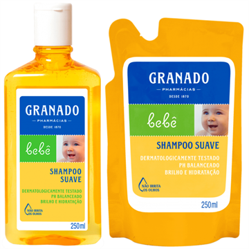 141674 Kit Shampoo Suave Tradicional Granado Bebê + Refil 250ml