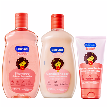 141551 Shampoo e Condicionador Baruel Baby Cabelos Cacheados + Creme para Pentear