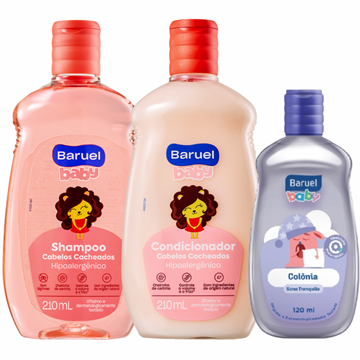 141546 Shampoo e Condicionador Baruel Baby Cabelos Cacheados + Colônia Sono Tranquilo
