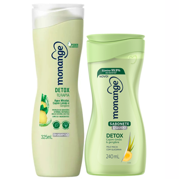 292704 Shampoo Monange Detox + Sabonete Líquido Capim Limão e Gengibre