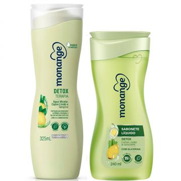 292704 Shampoo Monange Detox + Sabonete Líquido Capim Limão e Gengibre