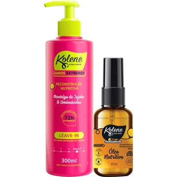 101146 Kit Kolene Danos Extremos Reconstrução Nutritiva Leave-in + Óleo
