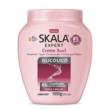 2016907 Creme Skala Glicólico 3 em 1 Tratamento + Super Condicionador + Pentear 1000g