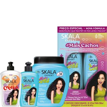 283104 Kit Mais Cachos Skala 3 Itens + Gel Líquido