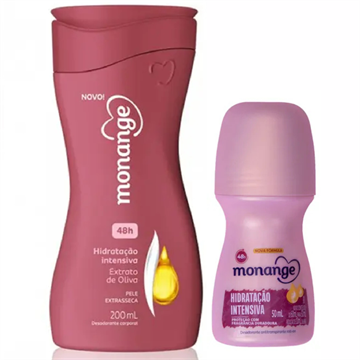 141623 Kit Hidratante Corporal Monange Extrato de Oliva + Roll-on Hidratação Intensiva