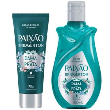 141741 Kit Paixão & Bridgerton Dama de Prata Óleo + Creme de Mãos