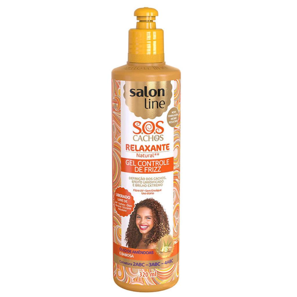 347021 Gel Salon Line Controle de Volume Relaxante Natural Cachos S.O.S 320ml