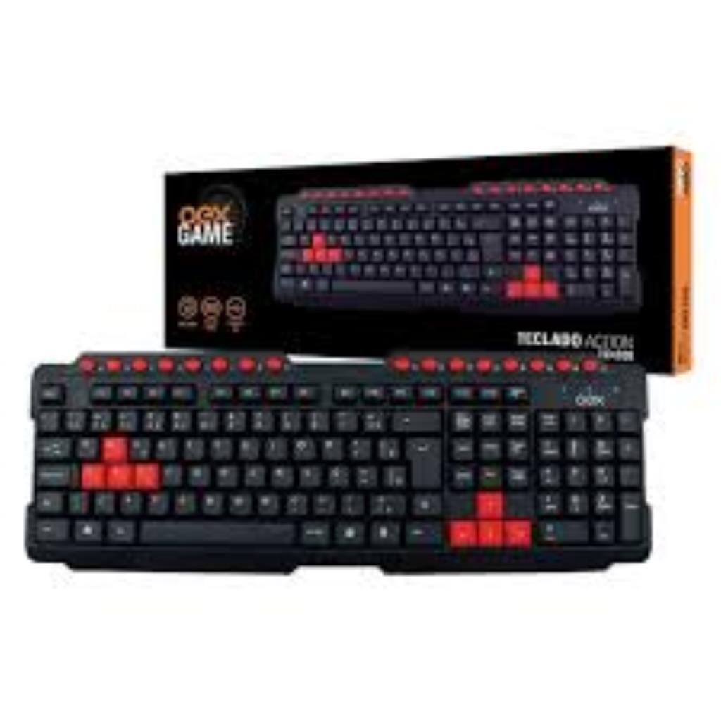 TECLADO GAMER ACTION TC200PRETO VERMELHO OEX