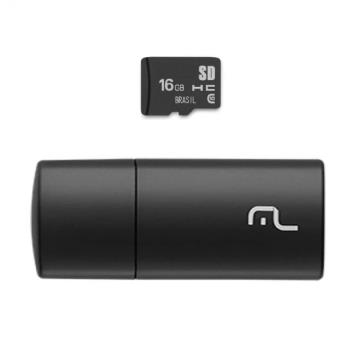 Cartão MicroSD 16GB Multilaser MC 162 com Leitor USB