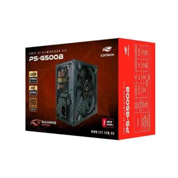 Fonte ATX C3Tech 500W 80Plus PS-G500B