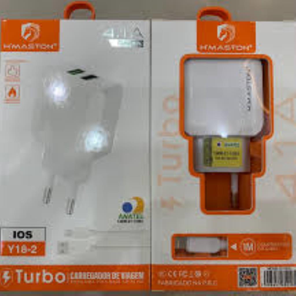 CARREGADOR E CABO H'MASTON 4.1A IOS 7Y18-2