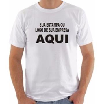 Camisa Branca 100% Poliéster com Estampa Frente