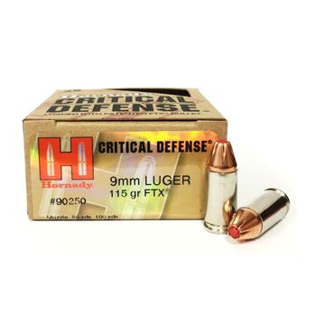 MUNIÇÃO HORNADY 9MM LUGUER FTX 115GR