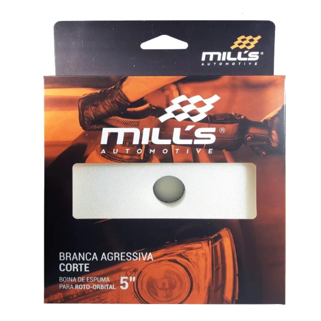 Boina Espuma para Orbital Branca (Agressiva) Mills 127 mm (5")