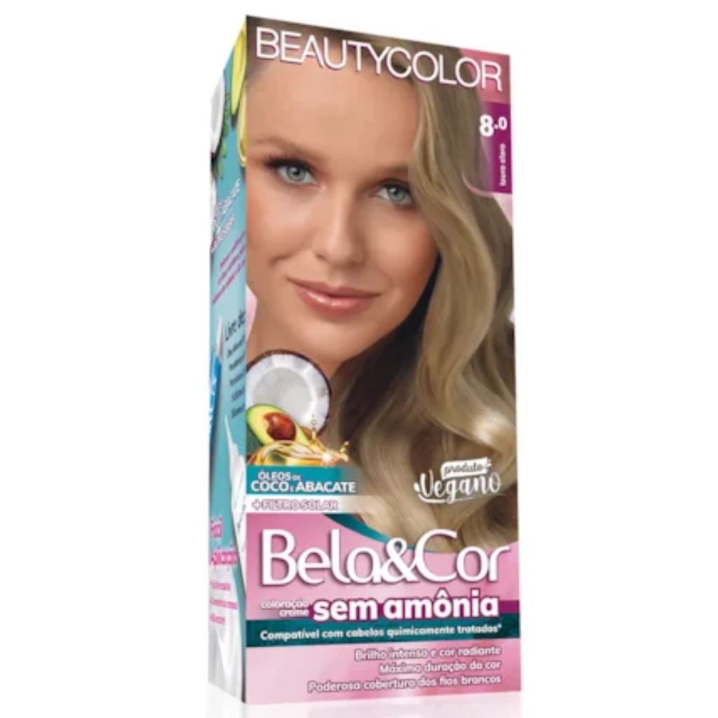 BEAUTYCOLOR BELA&COR KIT SEM AMONIA 8.0 LOURO CLARO