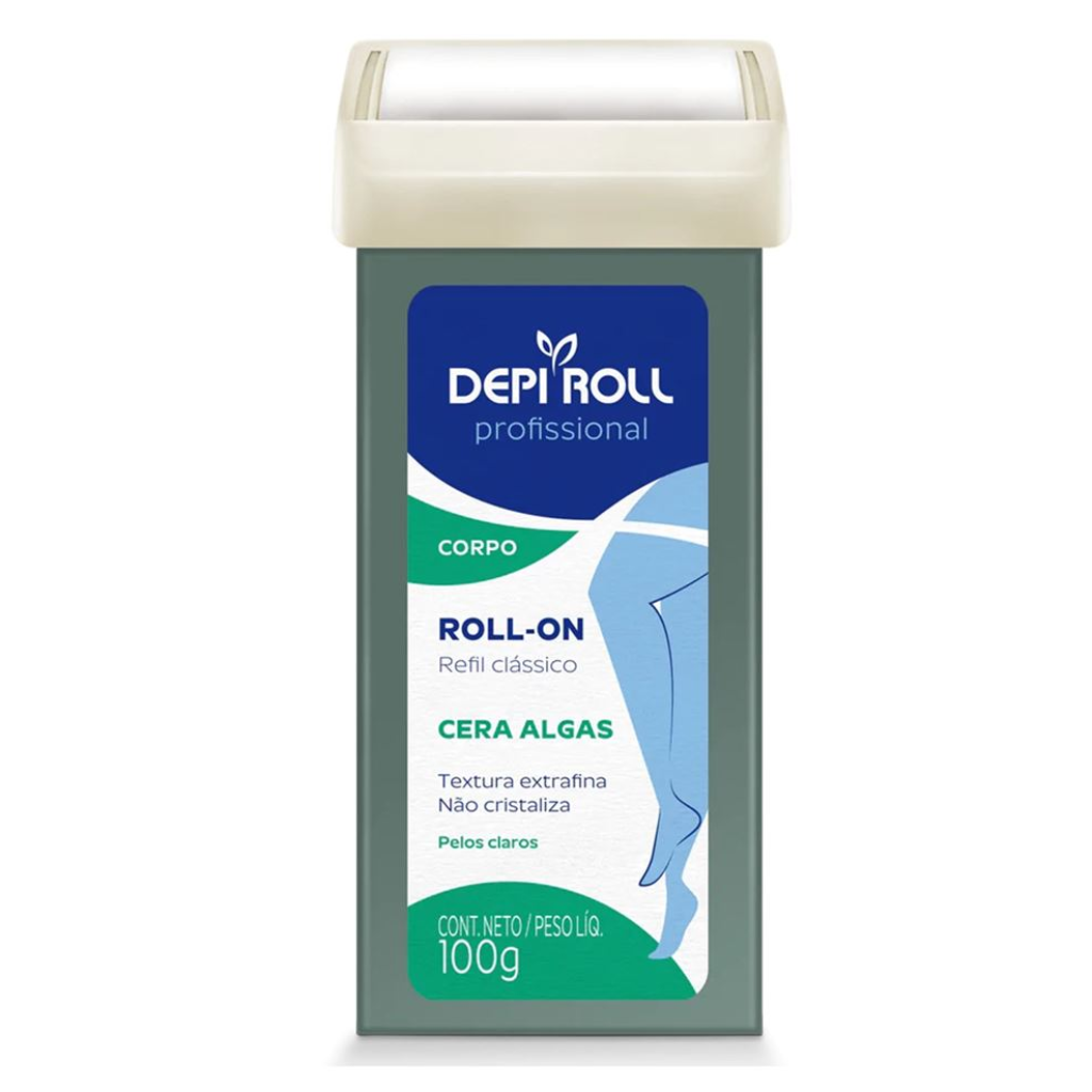 CERA DEPILATORIA DEPI ROLL ROLLON REFIL VERDE TAMPA FIX 100GR