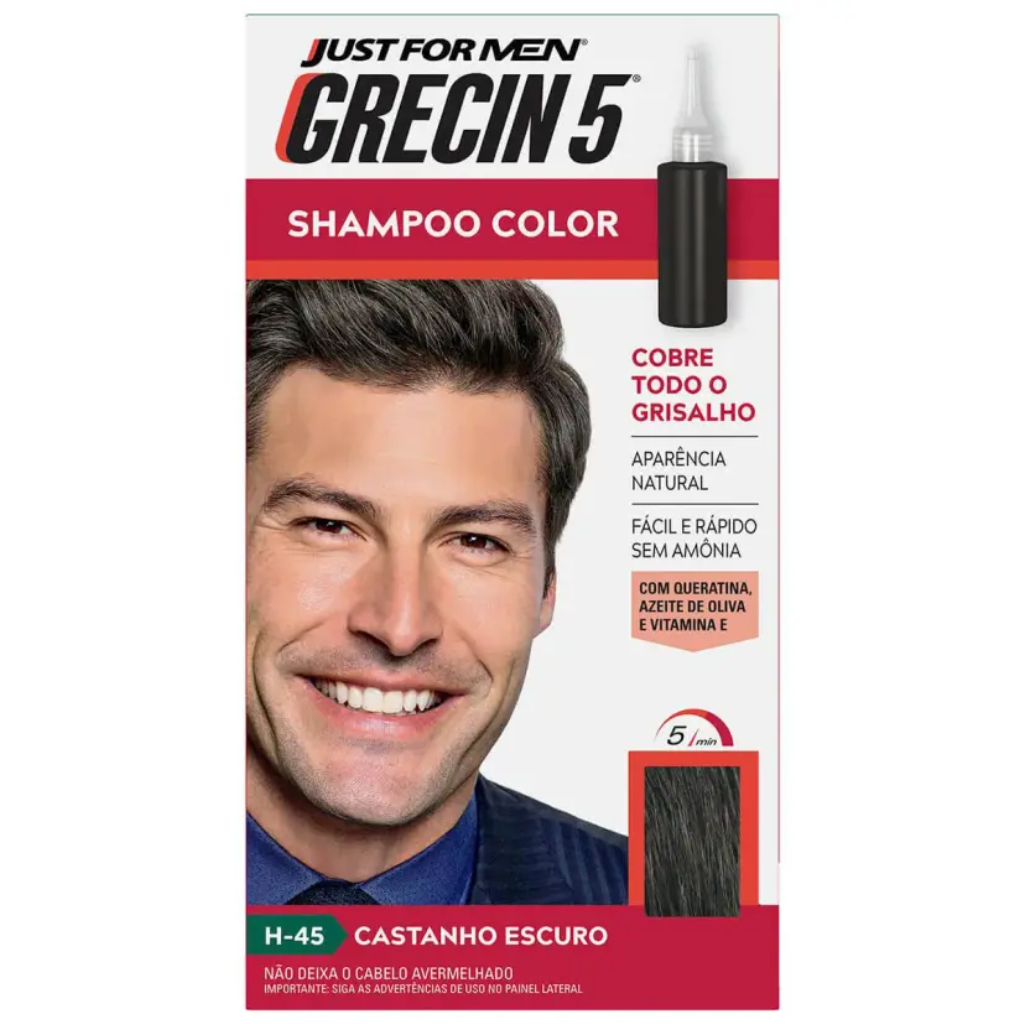 GRECIN 5 SHAMPOO COLOR CASTANHO ESCURO H-45