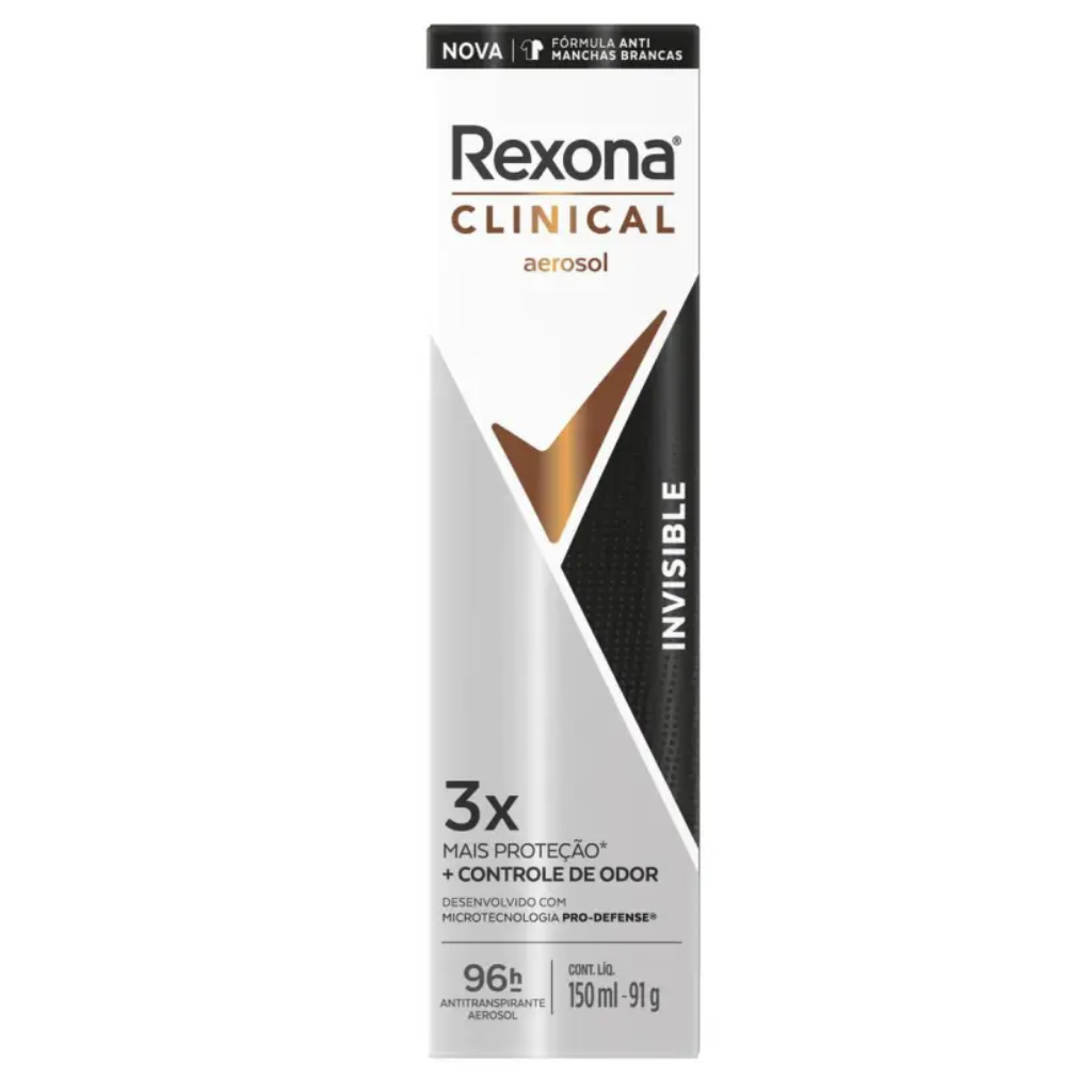 DESODORANTE AEROSOL REXONA FEMININO CLINICAL INVISIBLE 91GR