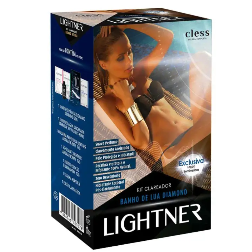 DESCOLORANTE LIGHTNER KIT BANHO DE LUA DIAMOND COM 7 ITENS